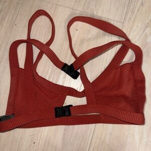 Indah Terracotta Ribbed Bralette